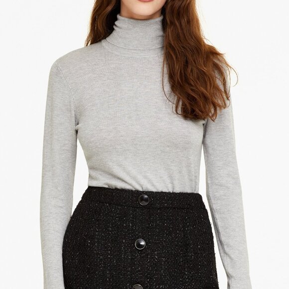 2/$20🛍OVS Light Grey Turtleneck Sweater Jumper - Picture 1 of 12